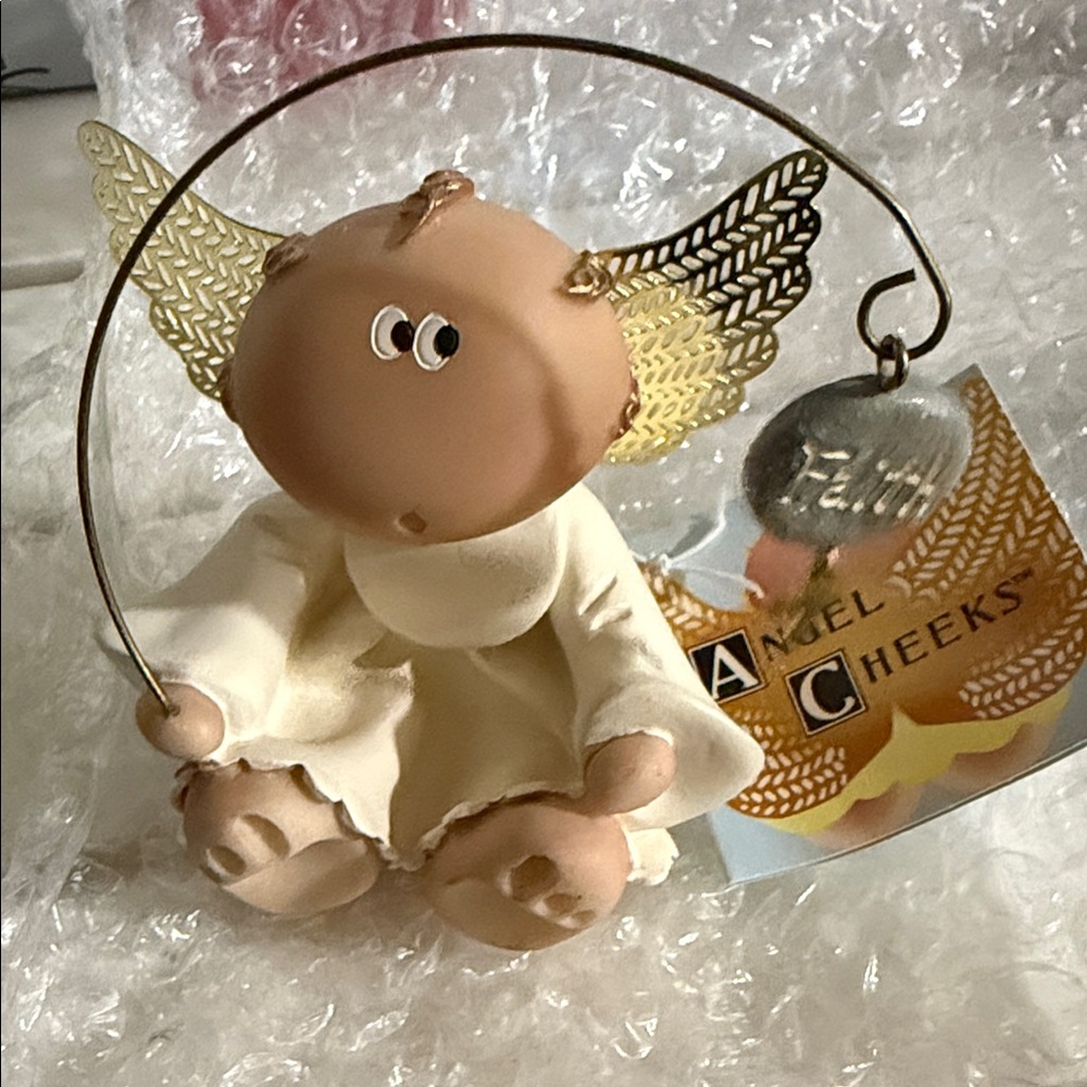 Russ Cream and Gold Angel Figurine